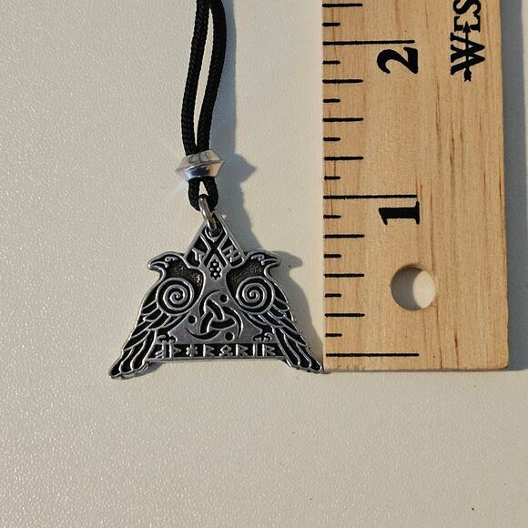 Odin's Raven Pewter Valknut Necklace from Norse Mythology - Picture 5 of 8